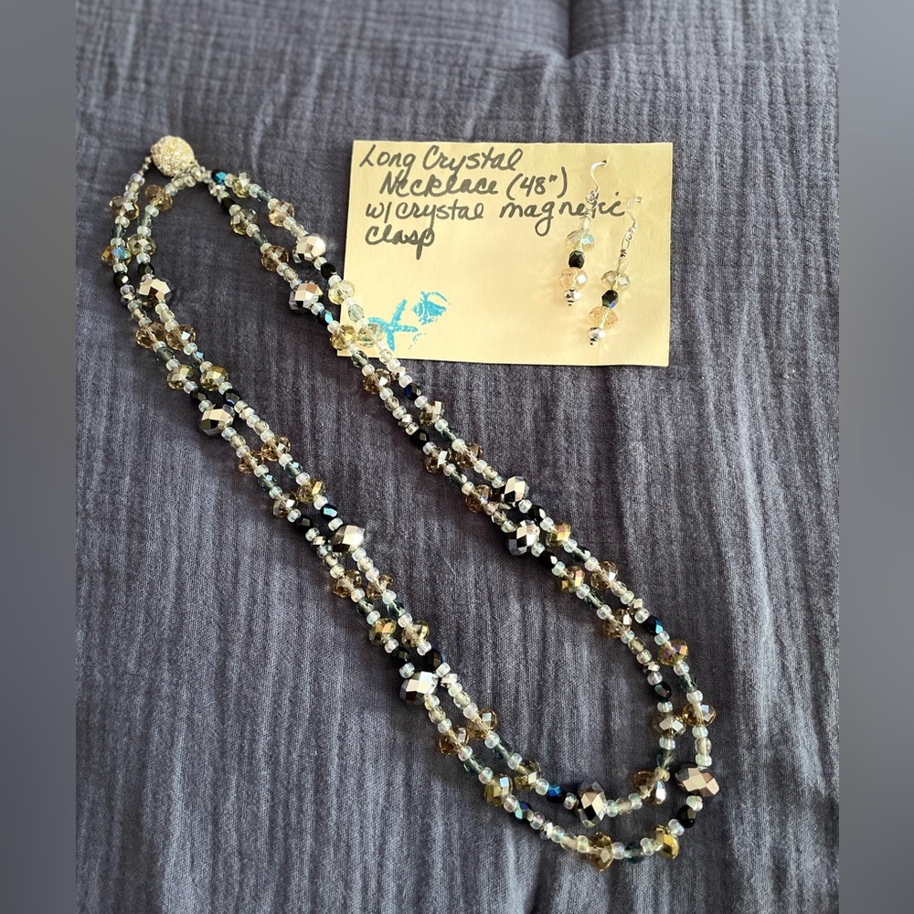 Beautiful Handmade Crystal Necklace and Earring Set